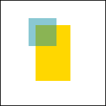 Un carré transparent apparaît sur le rectangle